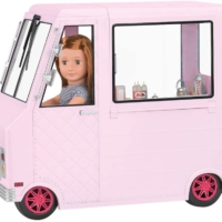 Our Generation Pink Doll Vehicle Set – Ice Cream Truck and accessories